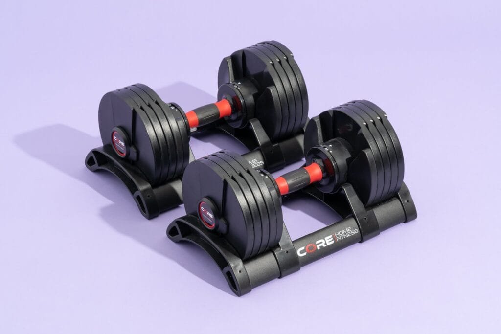 Adjustable dumbbells for home workouts with adjustable weight settings